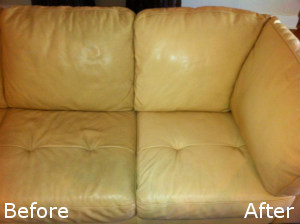 Before and After Leather Sofa